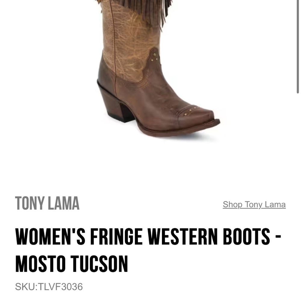 Tony Lama Women's Fringe Heeled Boots - Brown